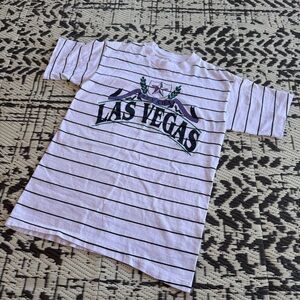 Striped Las Vegas Graphic Vintage Tuff Tee T-Shirt